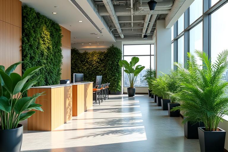 Corporate office biophilic workspace design