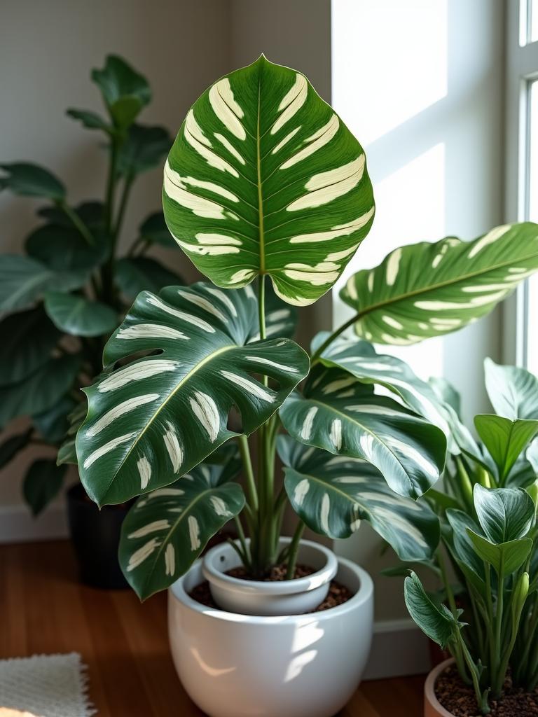 Rare variegated houseplants and exotic orchids collection